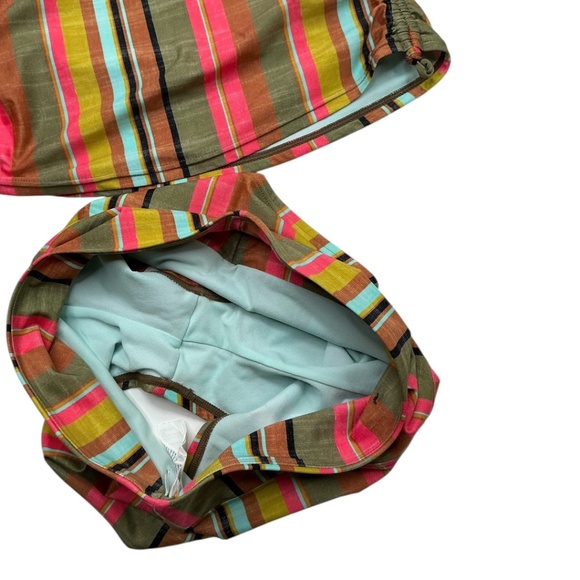 Prana Striped Tankini Swim Top & Boyshort Bottom Set Multicolor Size Small - Picture 10 of 13